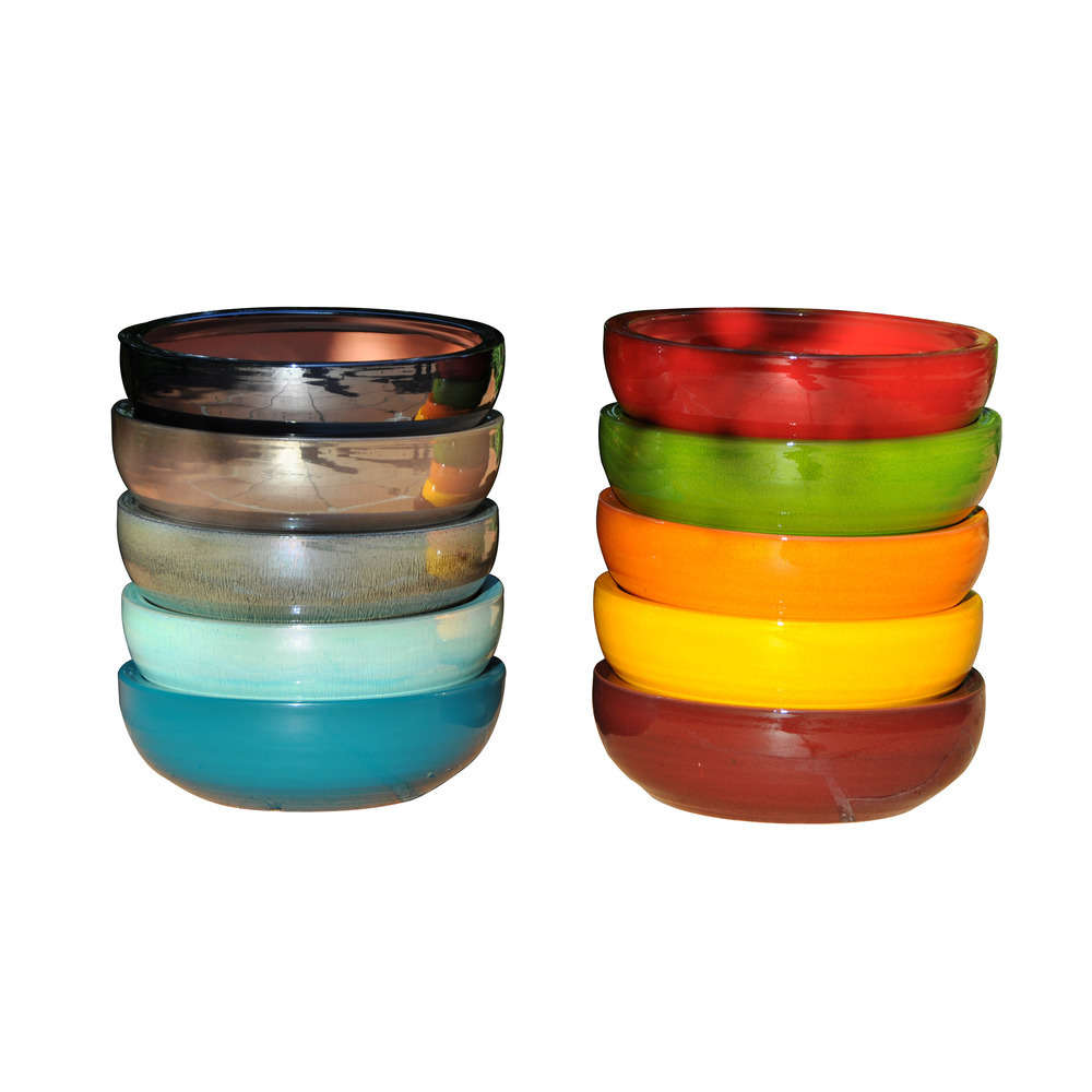 Coupe d'intérieur Nymphéa en terre cuite émaillée Best of mix Ø28cm