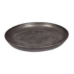Soucoupe ronde en grès émaillé, gris métal Ø 30 cm