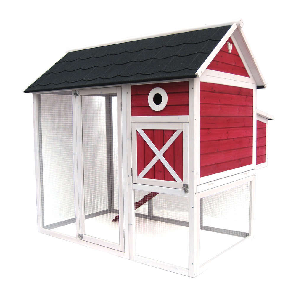 Poulailler P'tit Chou en bois Red Cherry 3 poules - 150x123x140,7 cm