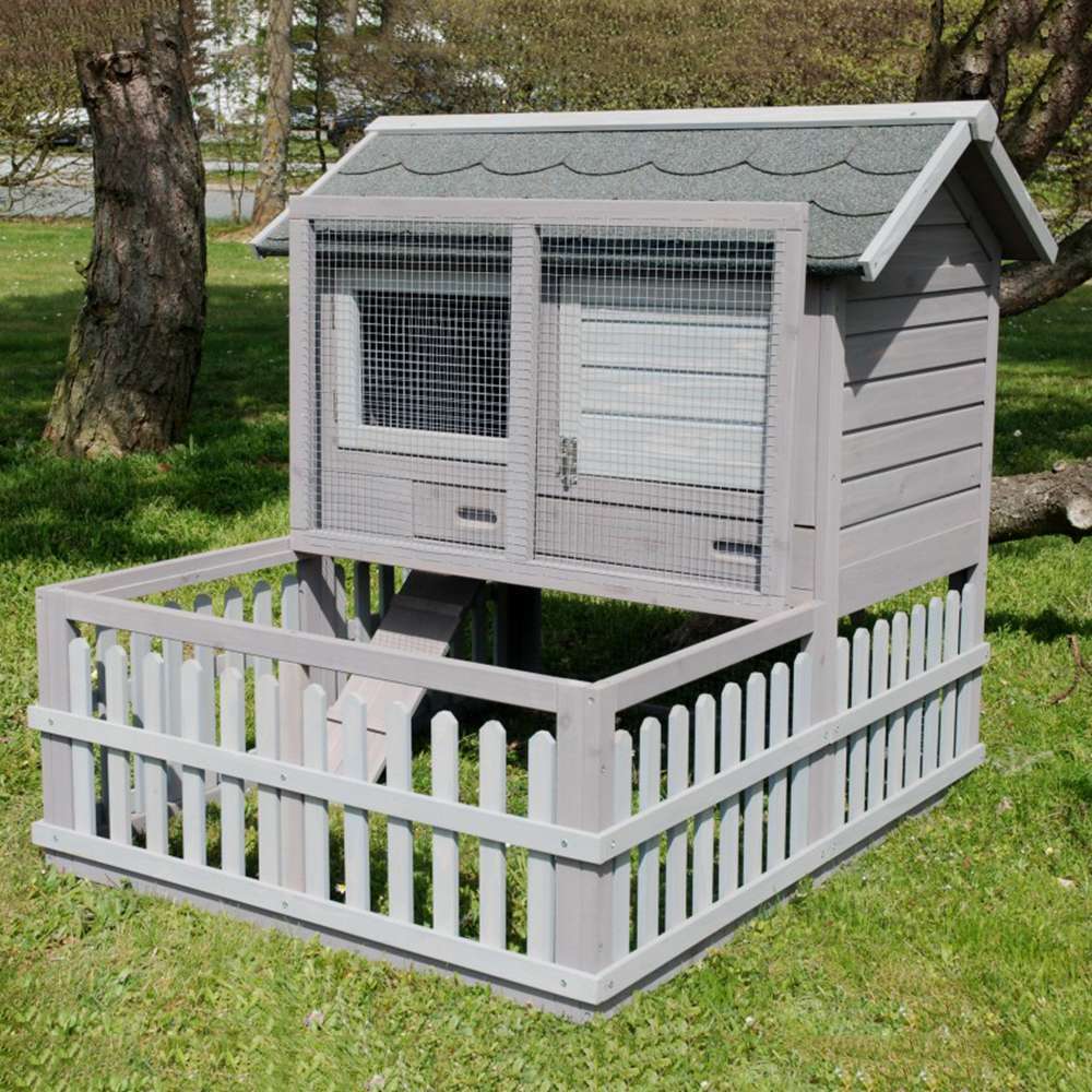 Clapier Village pour lapin : L112xl104xh102 cm