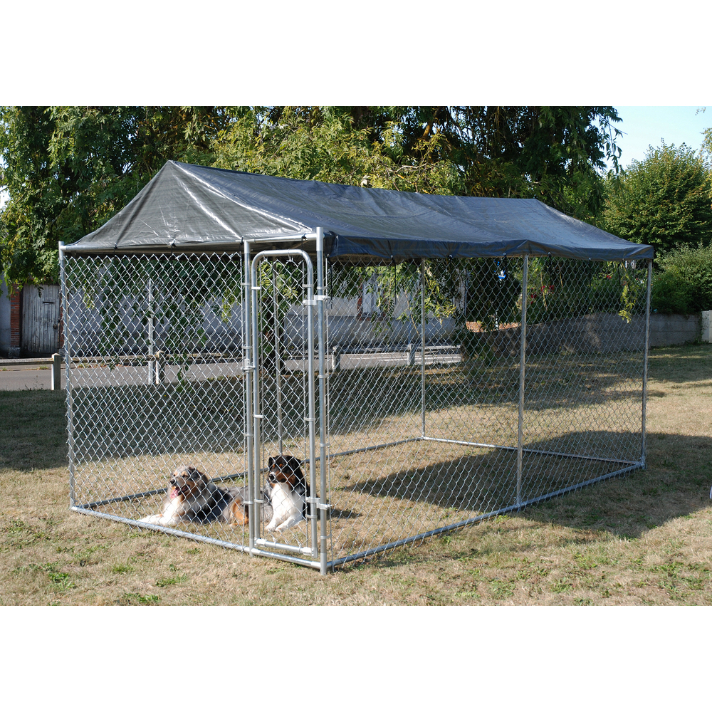 Chenil-enclos Gardenpark toit incliné : L400xl230xh226 cm