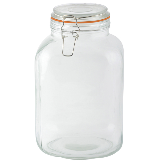 Bocal avec couvercle à rabat, en verre - 3L