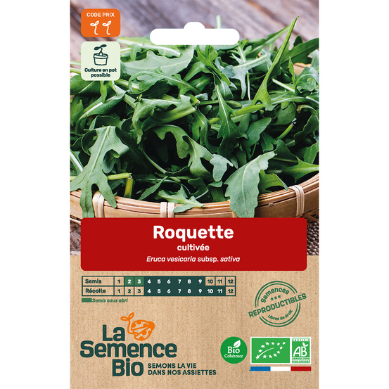 Graines potagères roquette Cultivée Bio en sachet