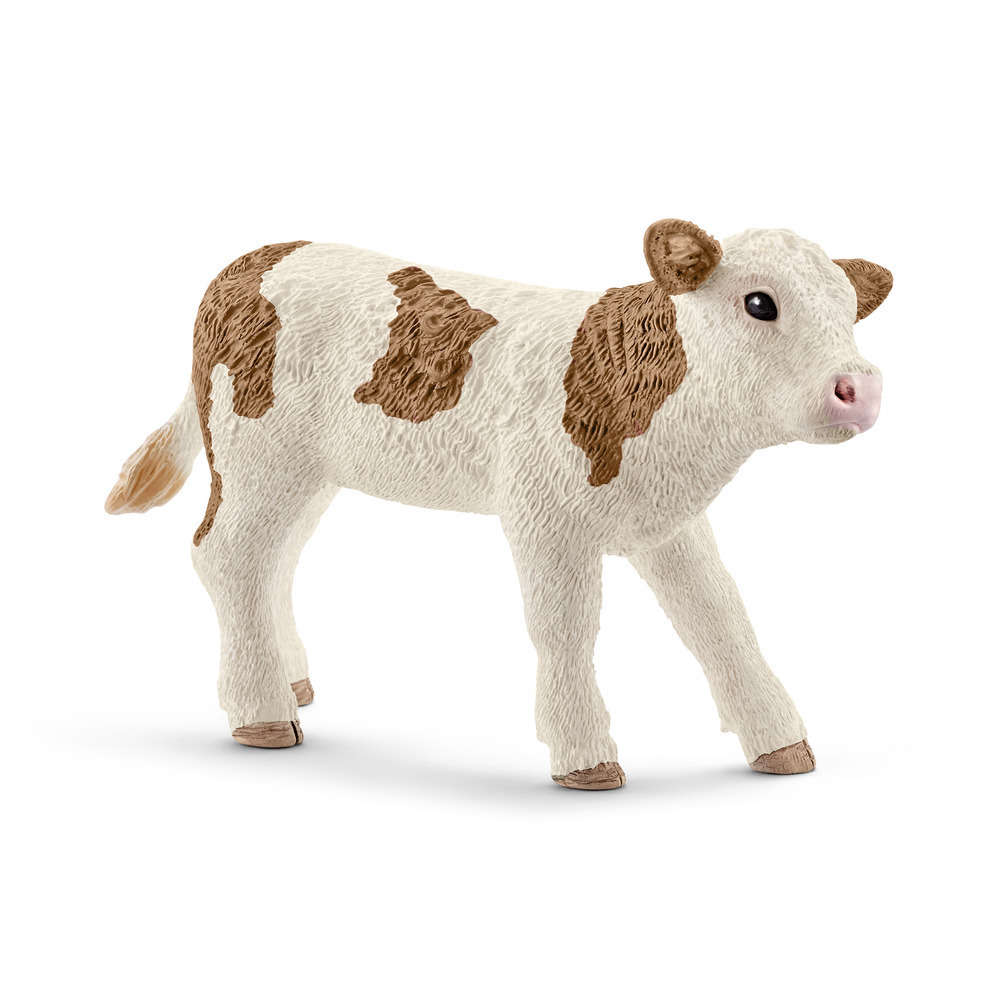 Figurine veau Simmental en plastique injecté – 7,5x5x3,5 cm