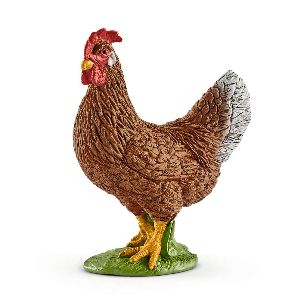 Figurine poule en plastique injecté - 4,2x5,5x2,5 cm