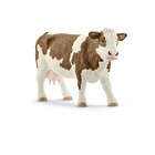 Figurine vache Simmental en plastique - 13x7,7x4 cm
