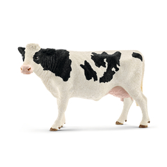 Figurine vache Holstein en plastique - 12,6x8,2x6,4 cm