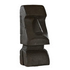 Statue Moia en pierre reconstituée, ciré noir H. 50 cm