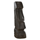 Statue Moia en pierre reconstituée, ciré noir H. 100 cm