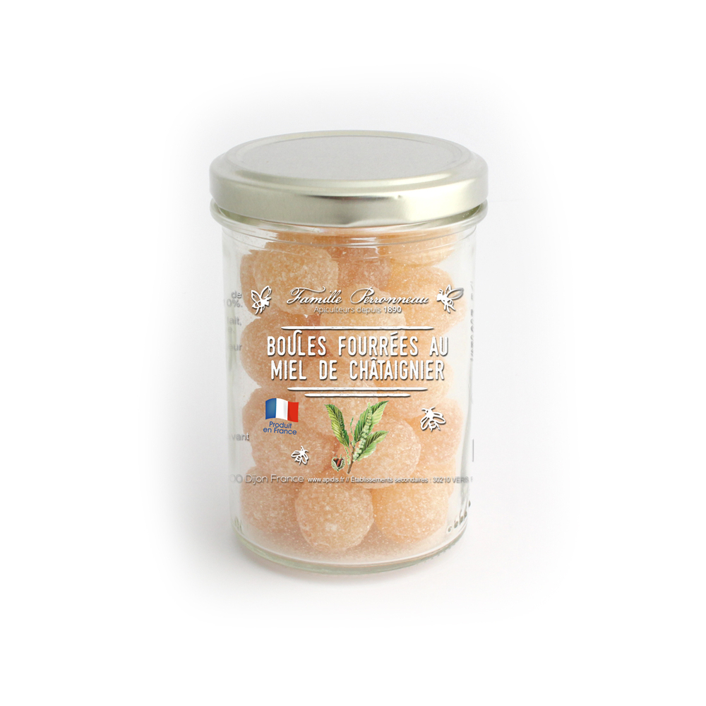 Bonbons en boules fourrées au miel de châtaignier, 150g