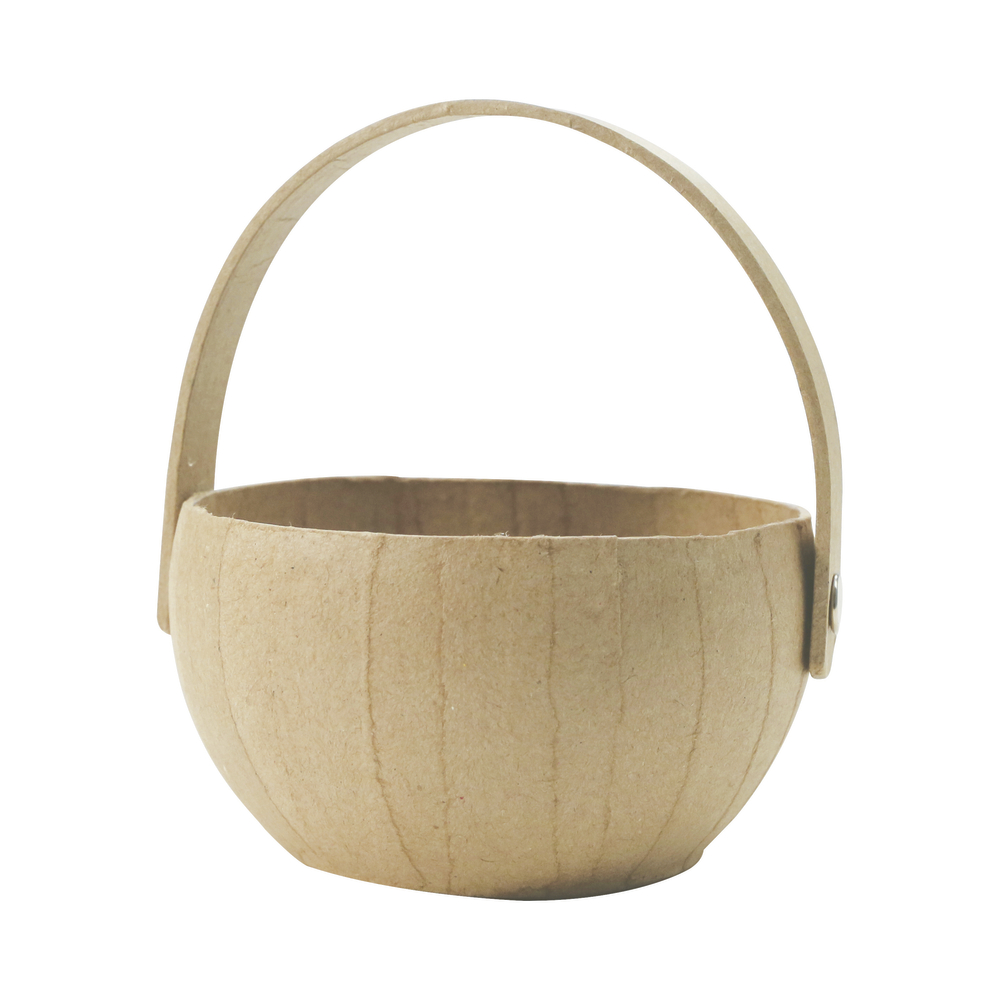 Petit panier arrondi, en papier mâché L.11 x 10 x H.11,5 cm