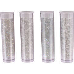 Tubes de rocaille x4: blanc et cristal (8grs)