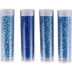 Tubes de rocaille x4: bleu clair (8grs)