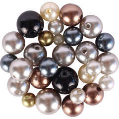 Perles nacrées (x130) en plastique, ton tendance 8mm