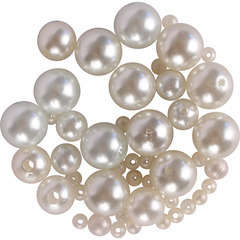 Perles nacrées (x175) en plastique, blanc