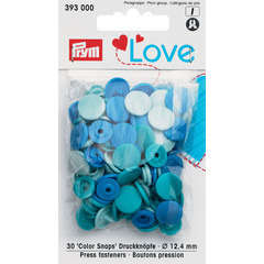 Boutons pression Prym love (x30), en plastique 12,4mm - Bleu