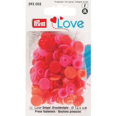 Boutons pression Prym love (x30), en plastique 12,4mm - Rouge