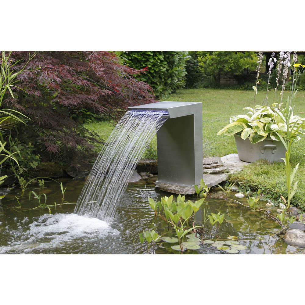 Cascade Straight inox Led pour bassin et piscine : 316 L