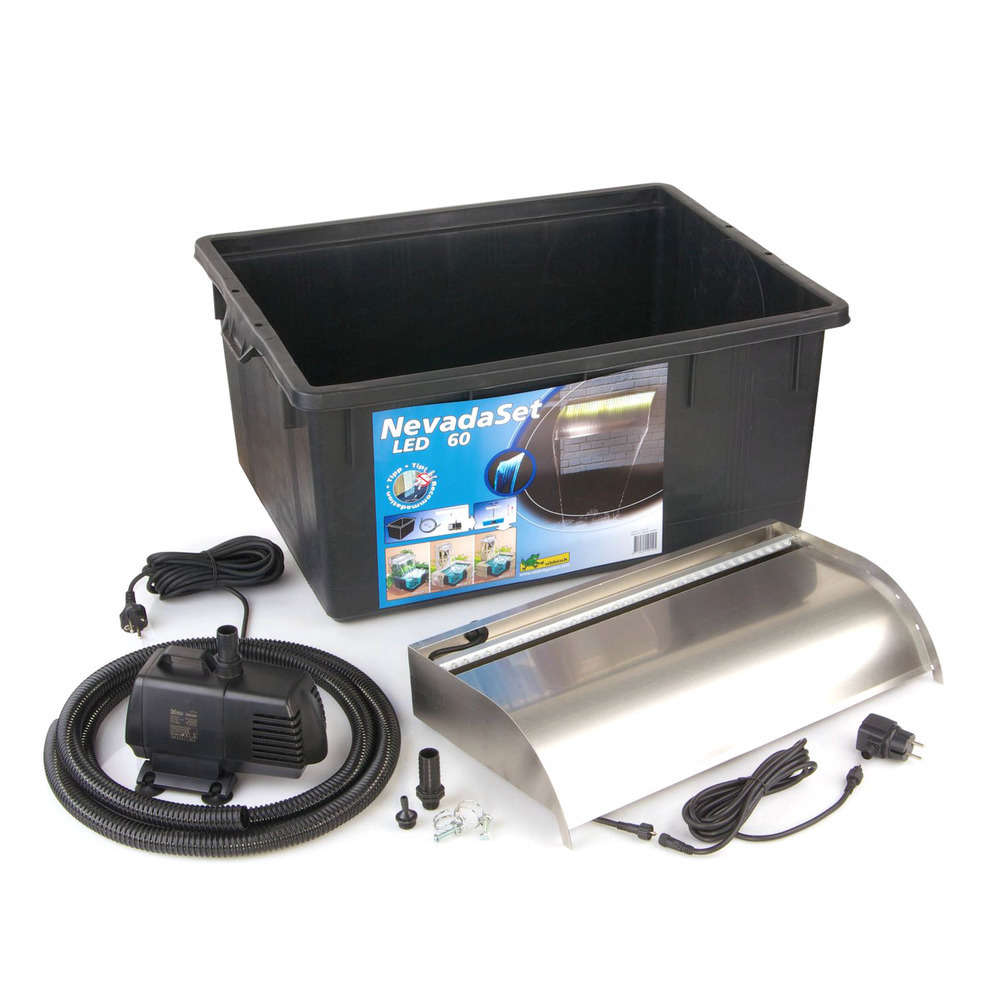 Kit cascade Inox Nevada pour bassin et piscine : 1 lame d'eau 60cm Led