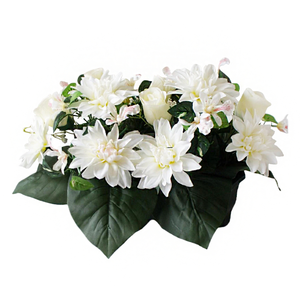 Jardinière de 26 rose/dahlia/orchidee, H27cm - L30cm (NULL,5kg