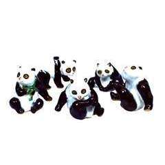 Figurine panda, en céramique H. 4,30 cm