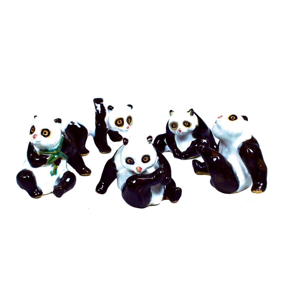 Figurine panda en céramique L.6xl.4,5xH.4,3cm