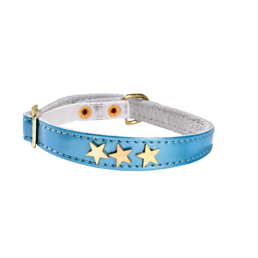 Collier pour chat 'Étoiles', coloris bleu - L.30cm