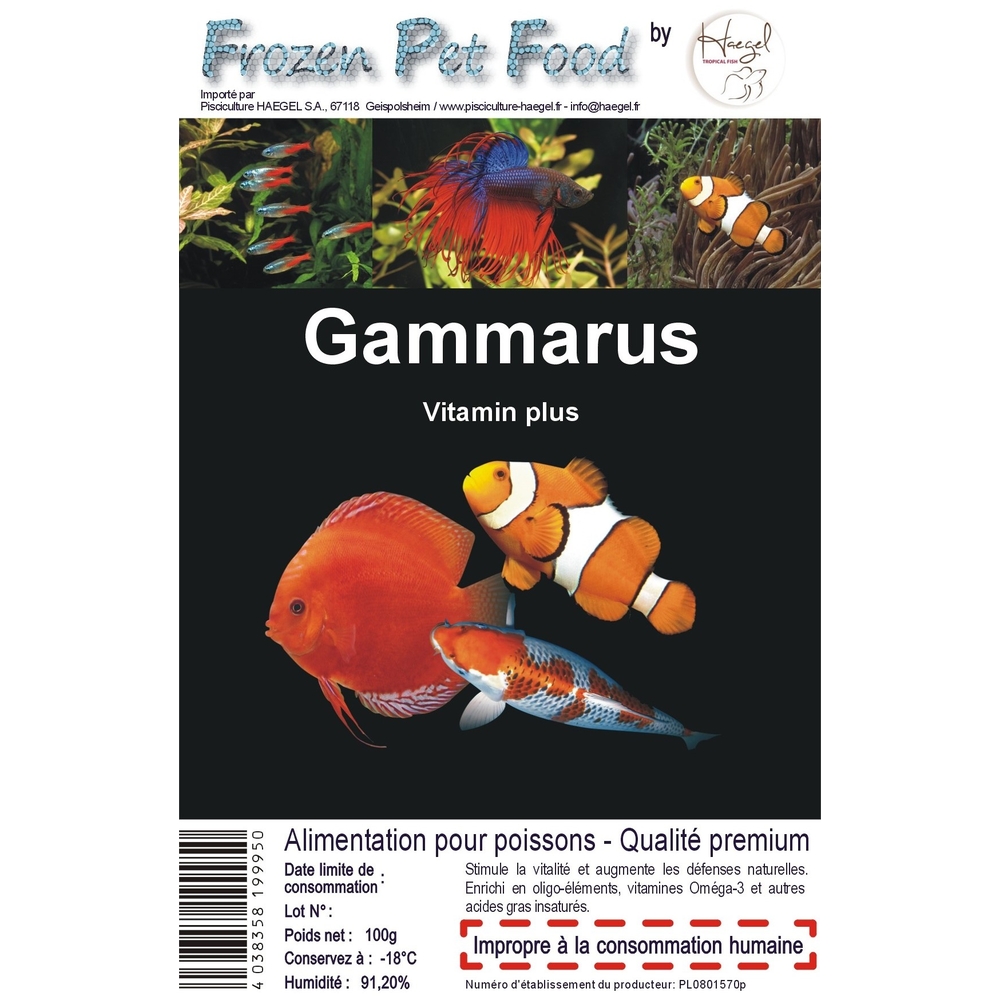 Gammarus pour tortues : 100 gr