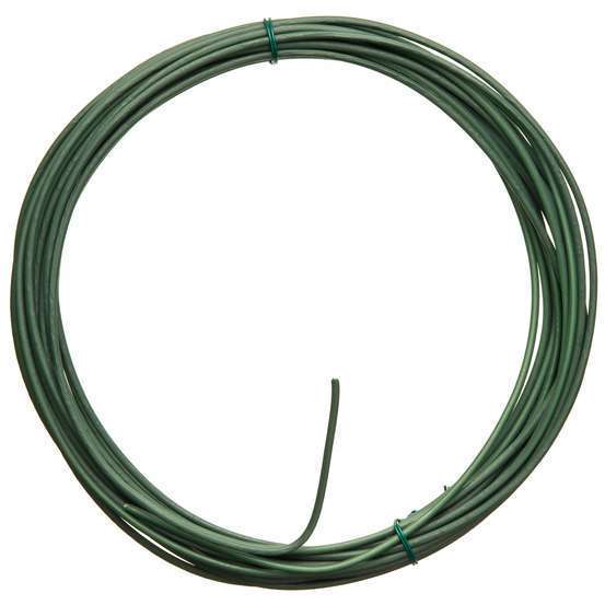 Cable en fil de fer galvanisé, plastifié vert - Ø 2 mm x 15 m