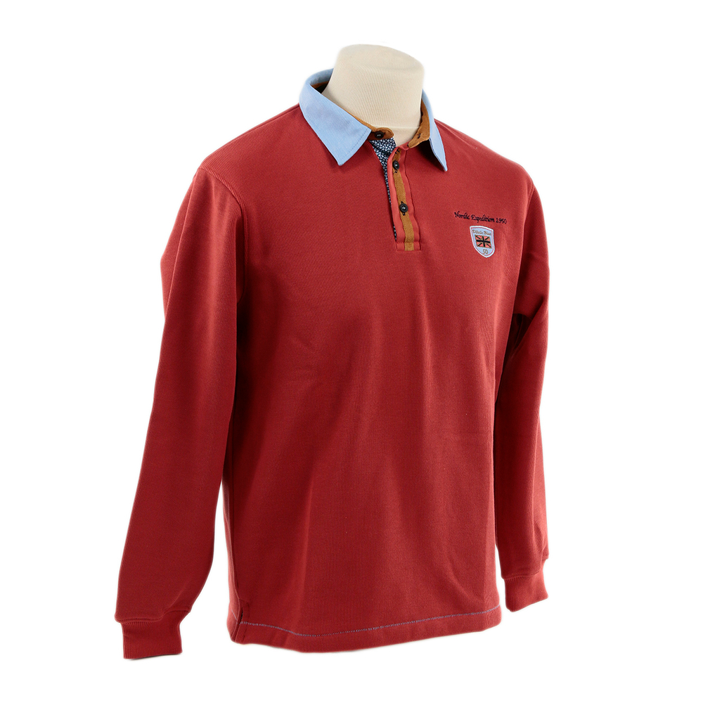 Polo Col Fantaisie Brique XXXL