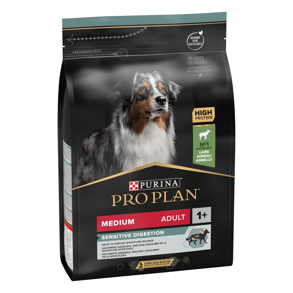 Croquette Pro plan Chien Medium Adult Sensitive Digestion : Agneau 3kg