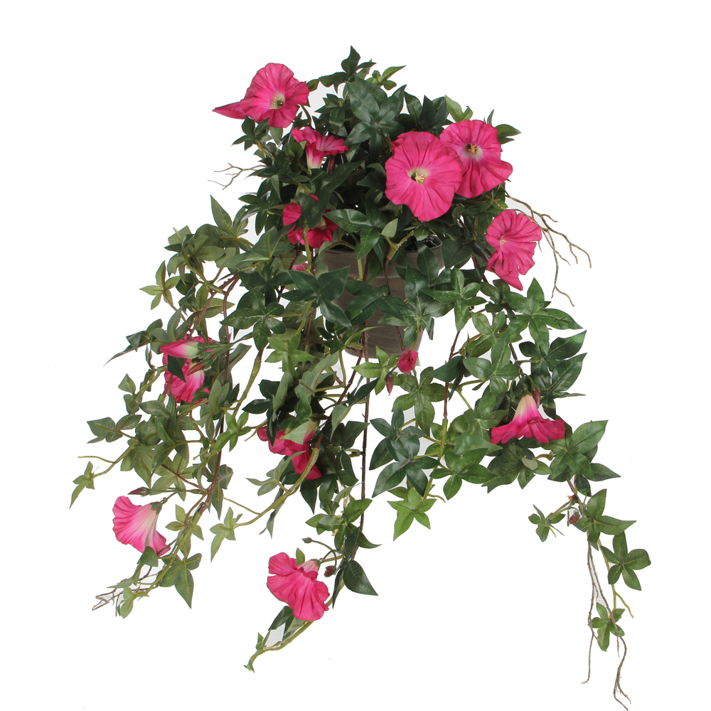 Chute de liseron artificielle rose foncé L.50cm, en pot Ø 11,5 cm