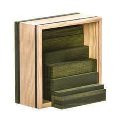 40 planchettes vertes dans un coffret en bois