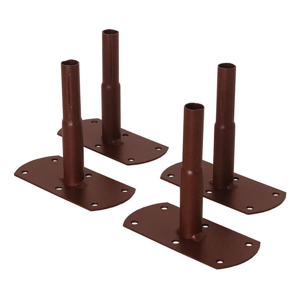 Pieds en acier à fixer x4 (tube rond), coloris fer vieilli H. 13 cm