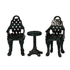 Chaises et table bistro metal