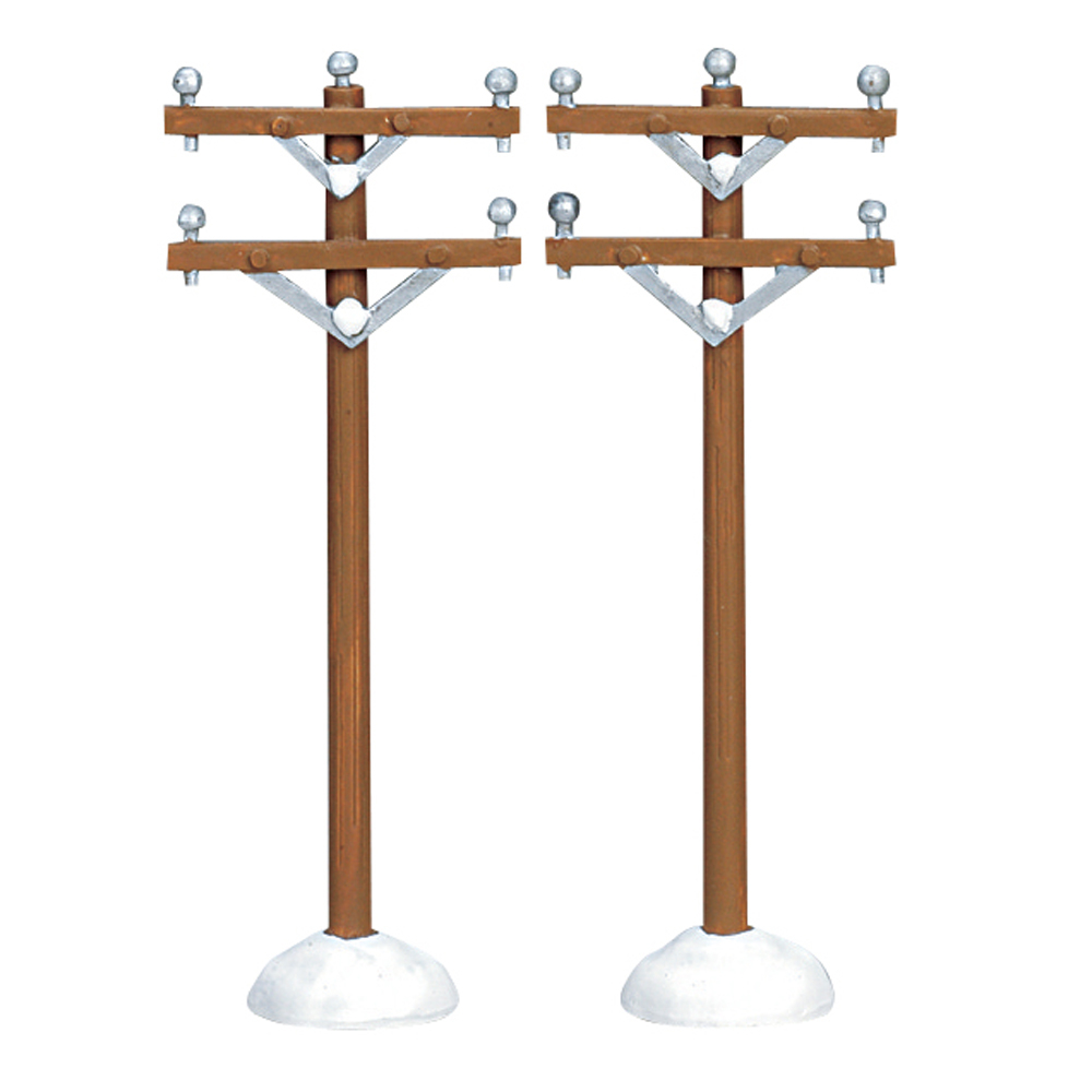 Figurine de Noël : Poteaux de réseau téléphonique x2 - H.10,3cm