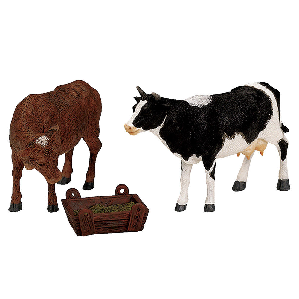 Figurines de Noël : Vache et taureau à la ferme - H.5,7cm