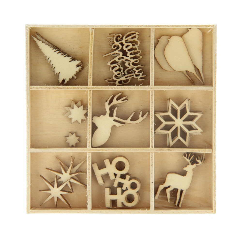 Mini silhouette, en bois - Noël écossais