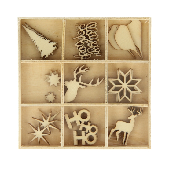 Mini silhouette, en bois - Noël écossais