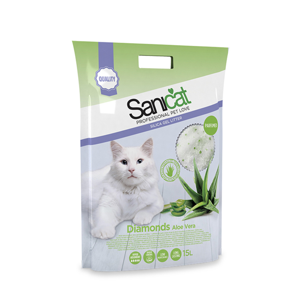 Litière absorbante à base de silice - senteur aloe vera 15L