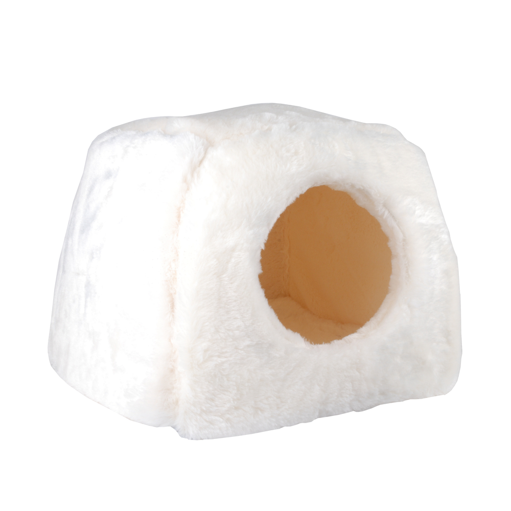 Igloo Pelty pour chat et petit chien : blanc : 38x38x30