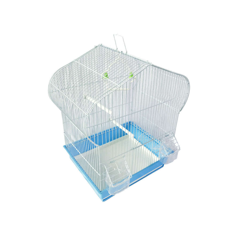 Cage Jasmine, pour oiseaux : Blanc/bleu L35 x l28 x H46 cm