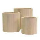 Set de 3 vases ronds, en bois