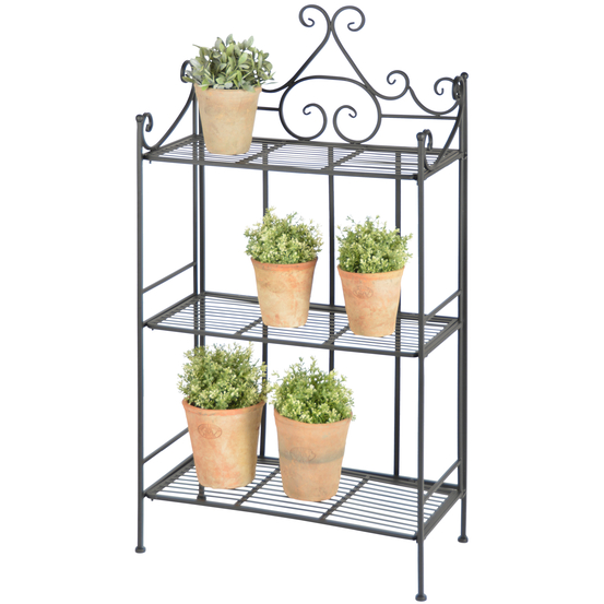 Etagère droite pliante 3 tablettes (sans vis), fer L.60x30,5xH.113,2cm