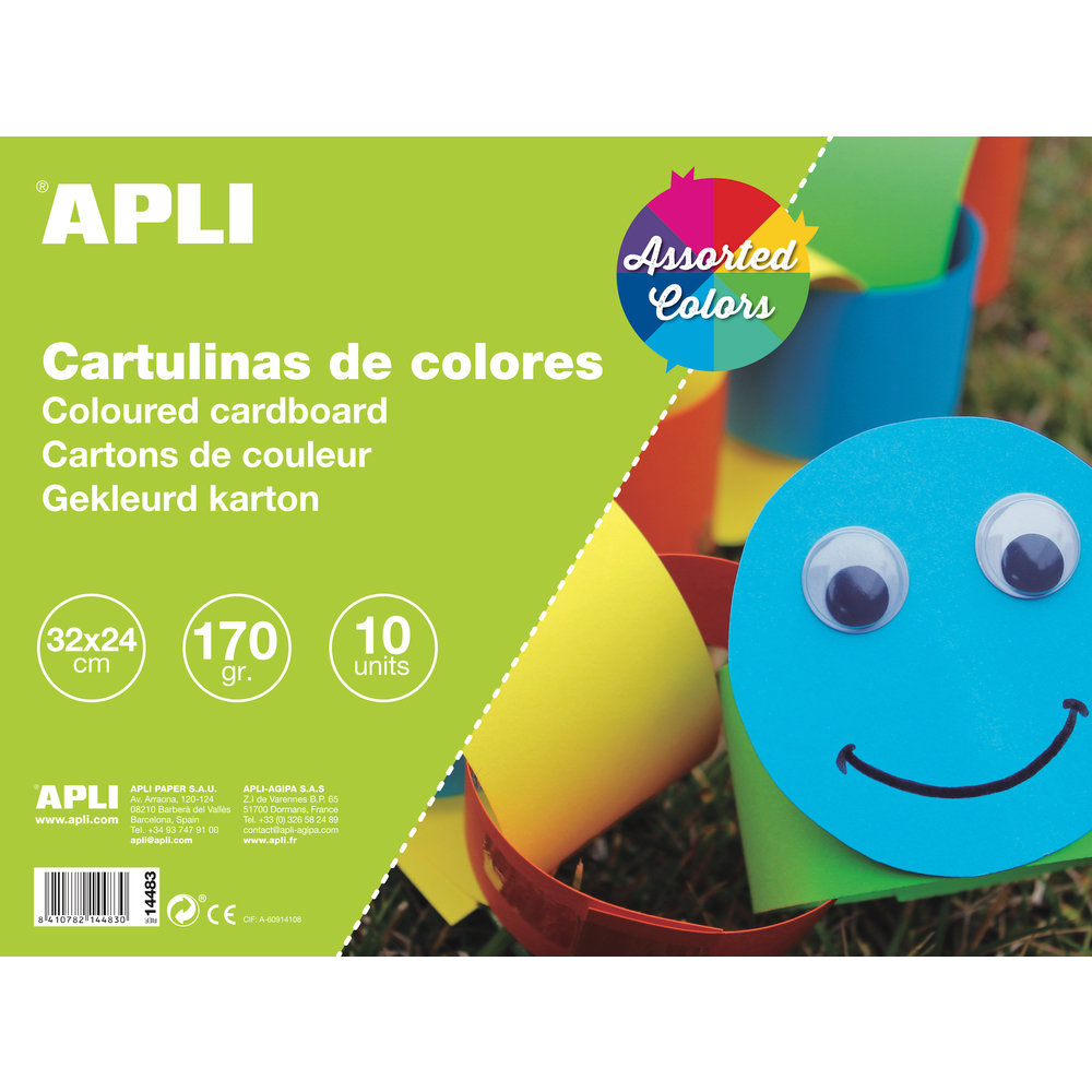 Carton bloc 170g x 10 feuilles 32x24cm, couleurs assorties