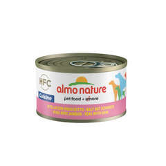Aliment Almo Nature HFC, pour chien: Veau et jambon, boîte 95g