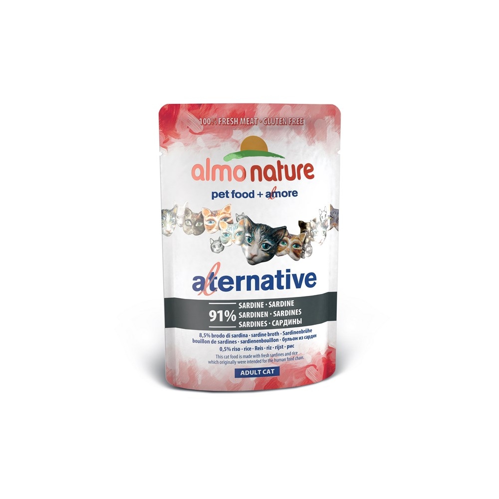 Aliment Almo Nature Alternative, pour chat: Sardine, 55g