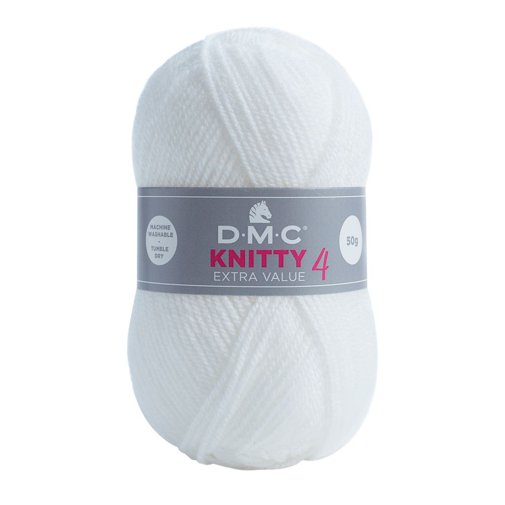 Pelote à tricoter Knitty 4 en acrylique coloris gris pâle 961 - 140 m