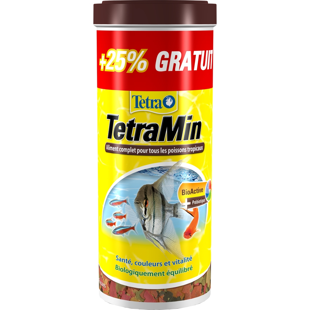 Nourriture en flocons pour poissons tropicaux TetraMin : 1,25L