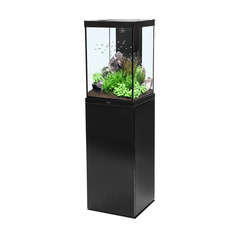 Aquarium avec meuble eau douce en bois noir - 96 litres
